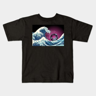 Great wave of peonies Kids T-Shirt